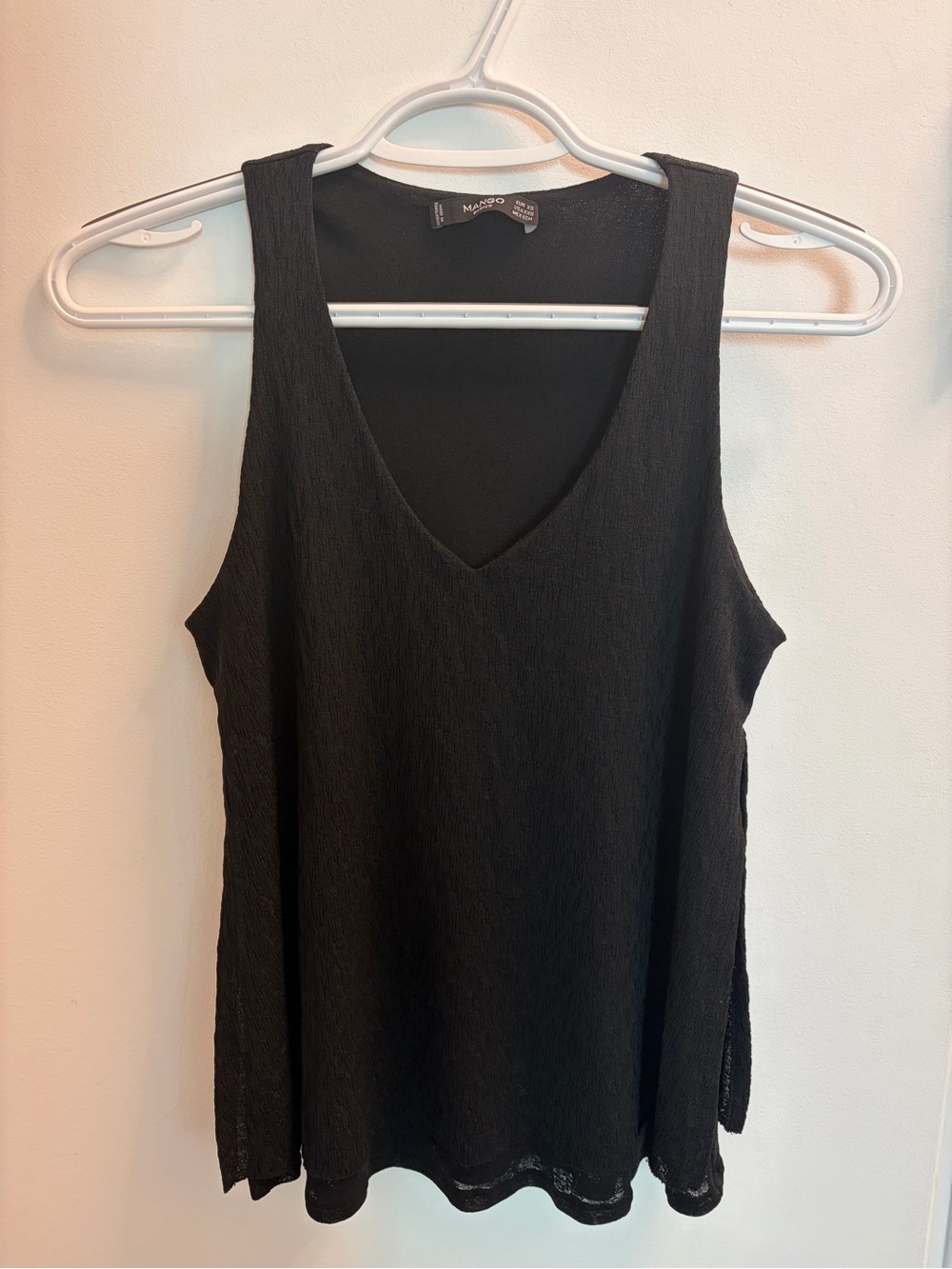 Mango Black V-Neck Sleeveless Tank